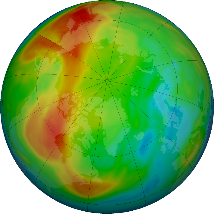 Arctic ozone map for 17 January 2025